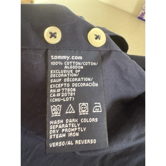 Tommy Hilfiger Men’s XXL  Big N Tall Dark Blue Long Sleeve Button  Down Shirt - Picture 6 of 8